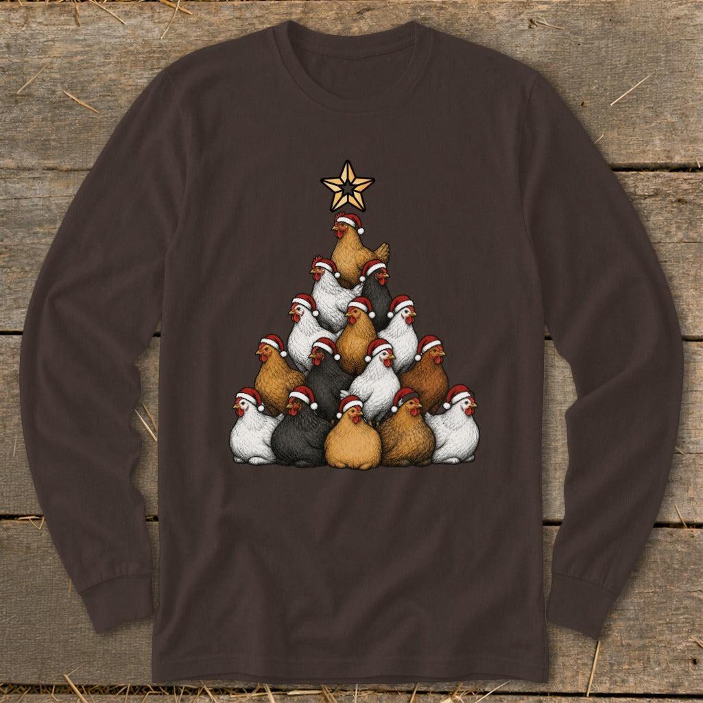 Santa Chicken Tree Long Sleeve Tee