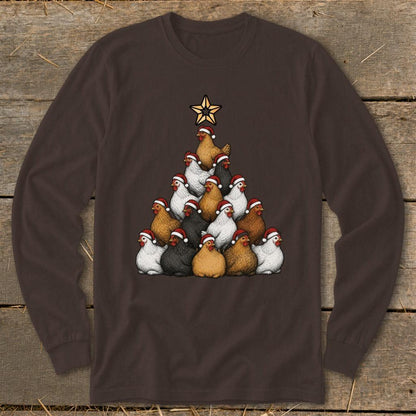 Santa Chicken Tree Long Sleeve Tee
