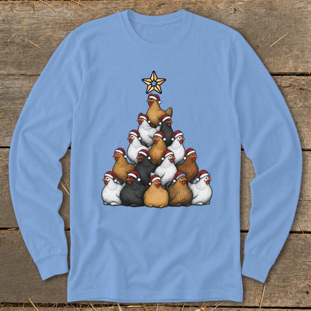 Santa Chicken Tree Long Sleeve Tee