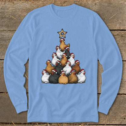 Santa Chicken Tree Long Sleeve Tee