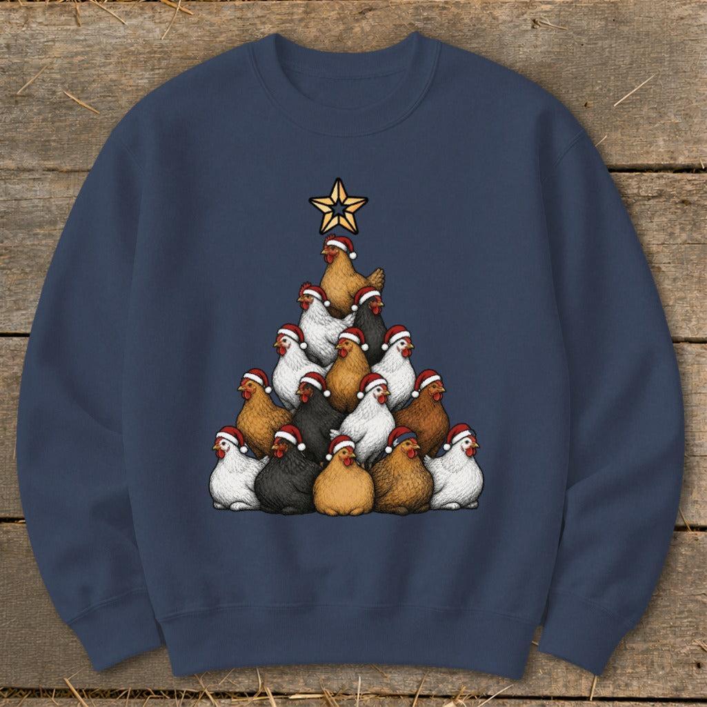 Santa Chicken Tree Sweatshirt