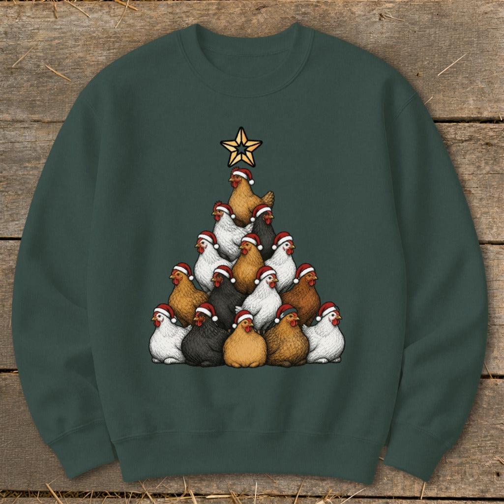Santa Chicken Tree Sweatshirt