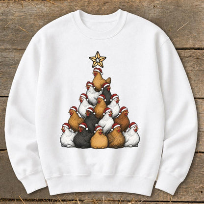 Santa Chicken Tree Sweatshirt