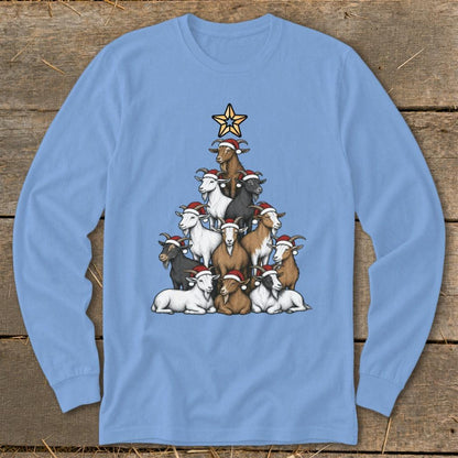 Santa Goat Tree Long Sleeve Tee