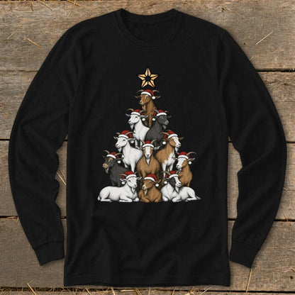 Santa Goat Tree Long Sleeve Tee