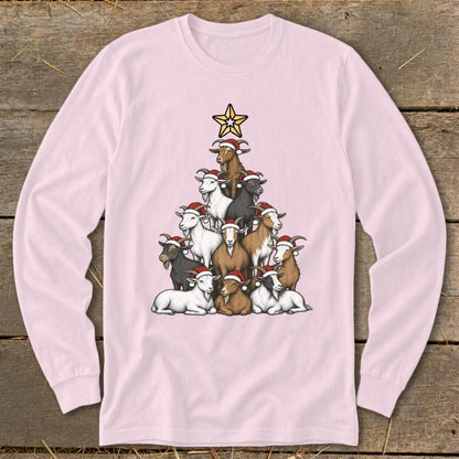 Santa Goat Tree Long Sleeve Tee