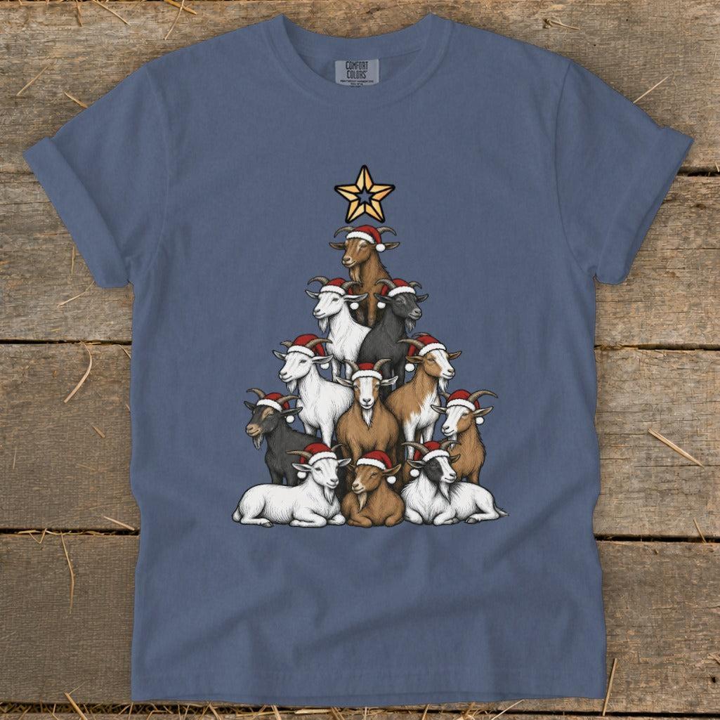 Santa Goat Tree Signature Tee