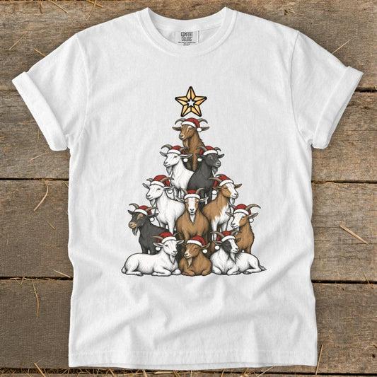 Santa Goat Tree Signature Tee