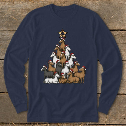 Santa Horse Tree Long Sleeve Tee