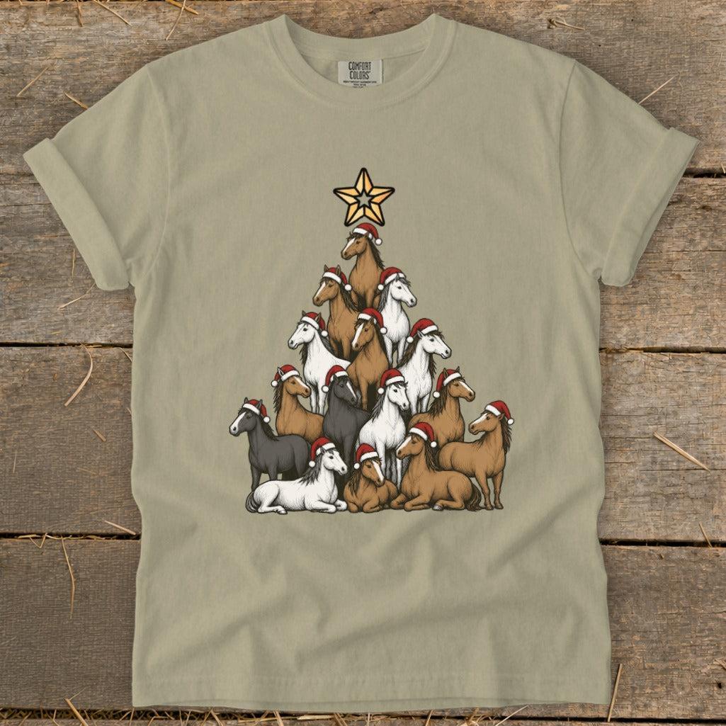 Santa Horse Tree Signature Tee