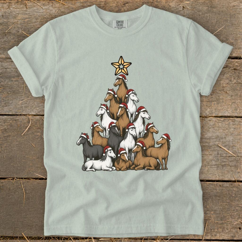 Santa Horse Tree Signature Tee