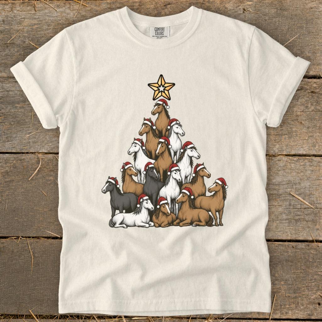 Santa Horse Tree Signature Tee