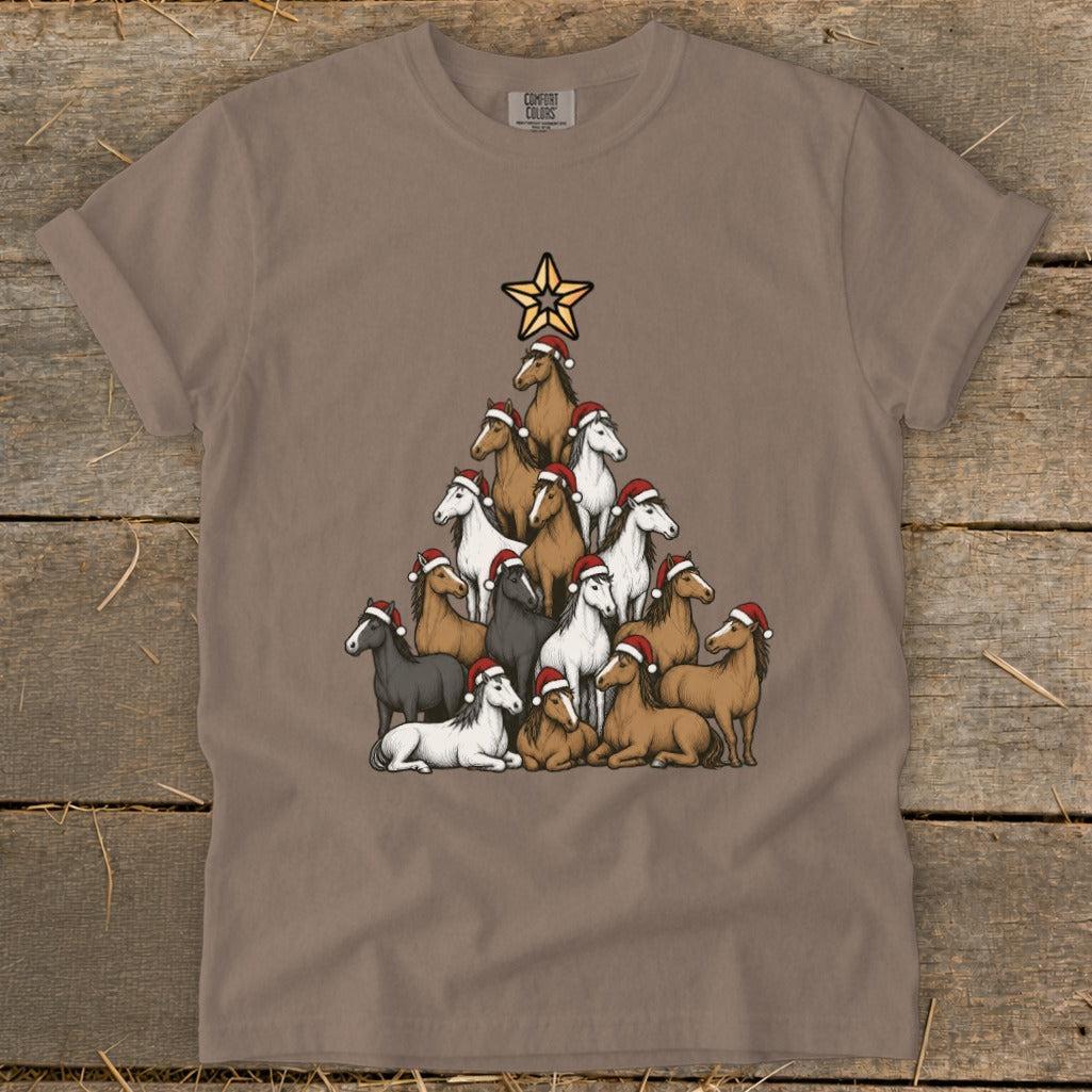 Santa Horse Tree Signature Tee