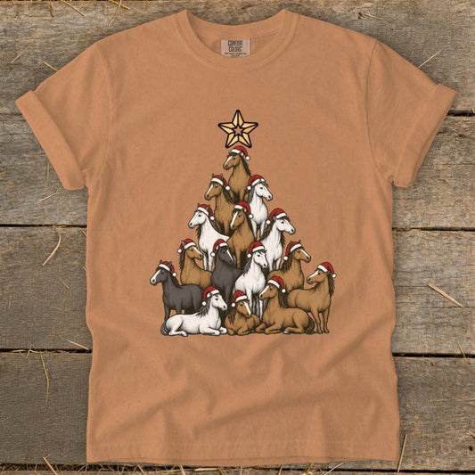 Santa Horse Tree Signature Tee