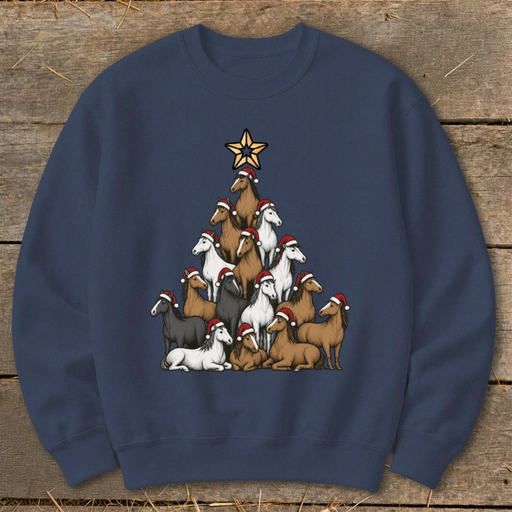 Santa Horse Tree Sweatshirt