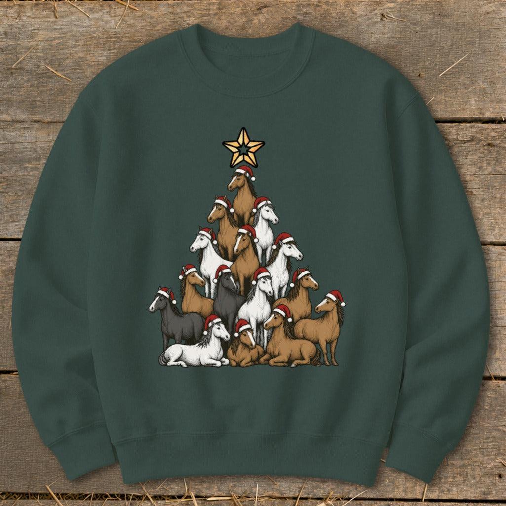 Santa Horse Tree Sweatshirt