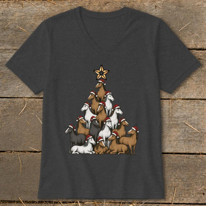 Santa Horse Tree V-neck