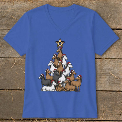 Santa Horse Tree V-neck