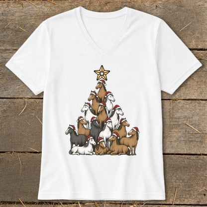 Santa Horse Tree V-neck