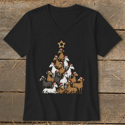 Santa Horse Tree V-neck