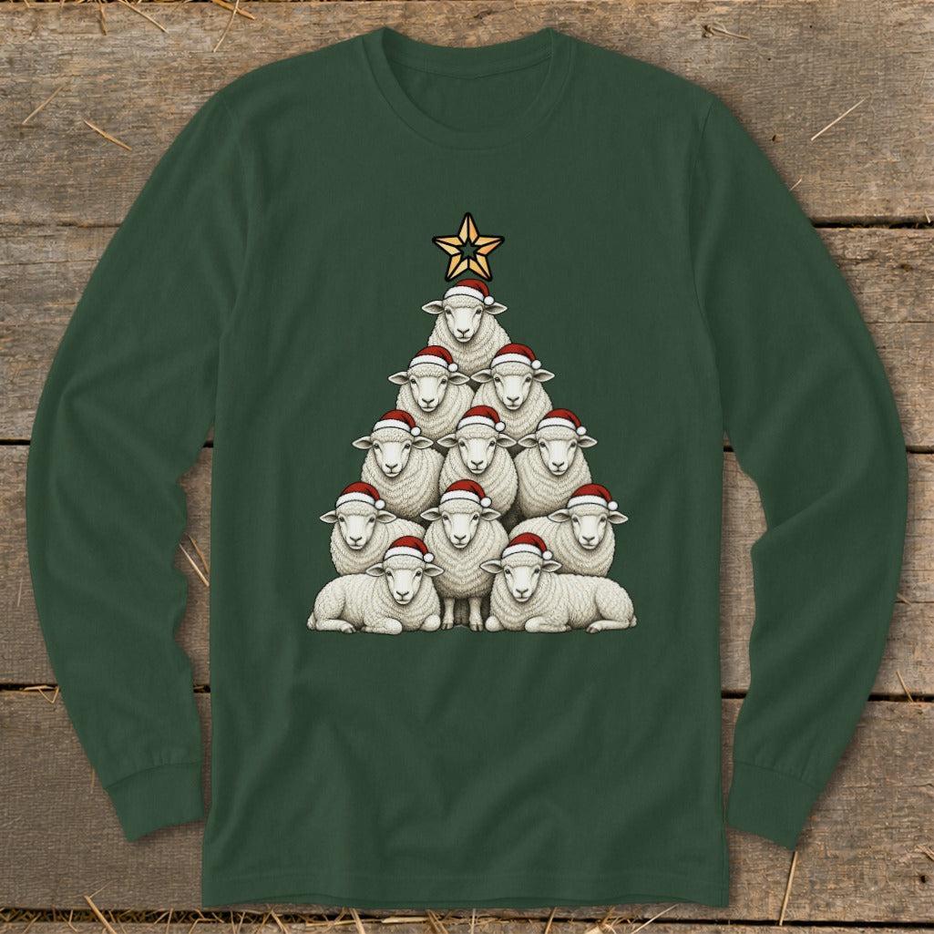 Santa Sheep Tree Long Sleeve Tee
