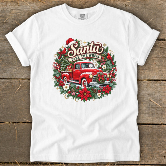 Santa Take the Wheel Signature Tee