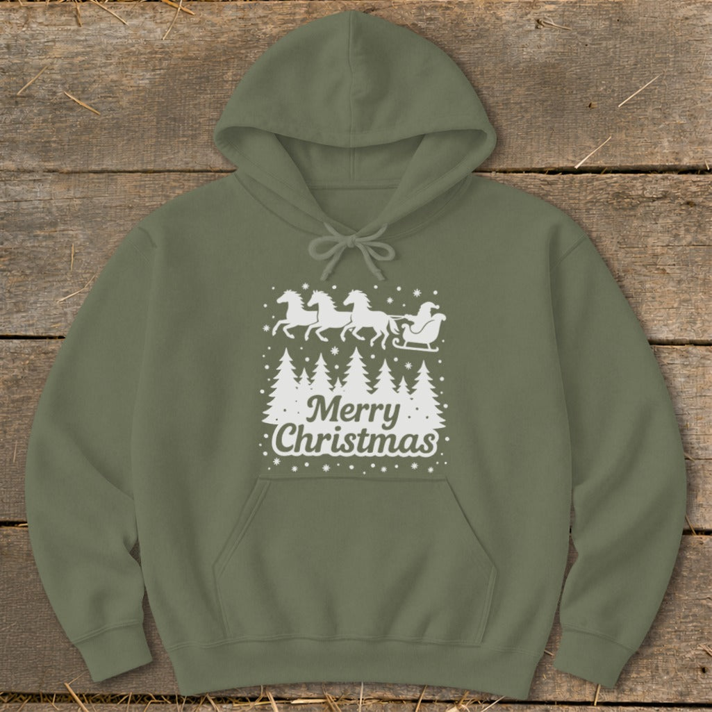 Santa's Horse Sleigh Hoodie