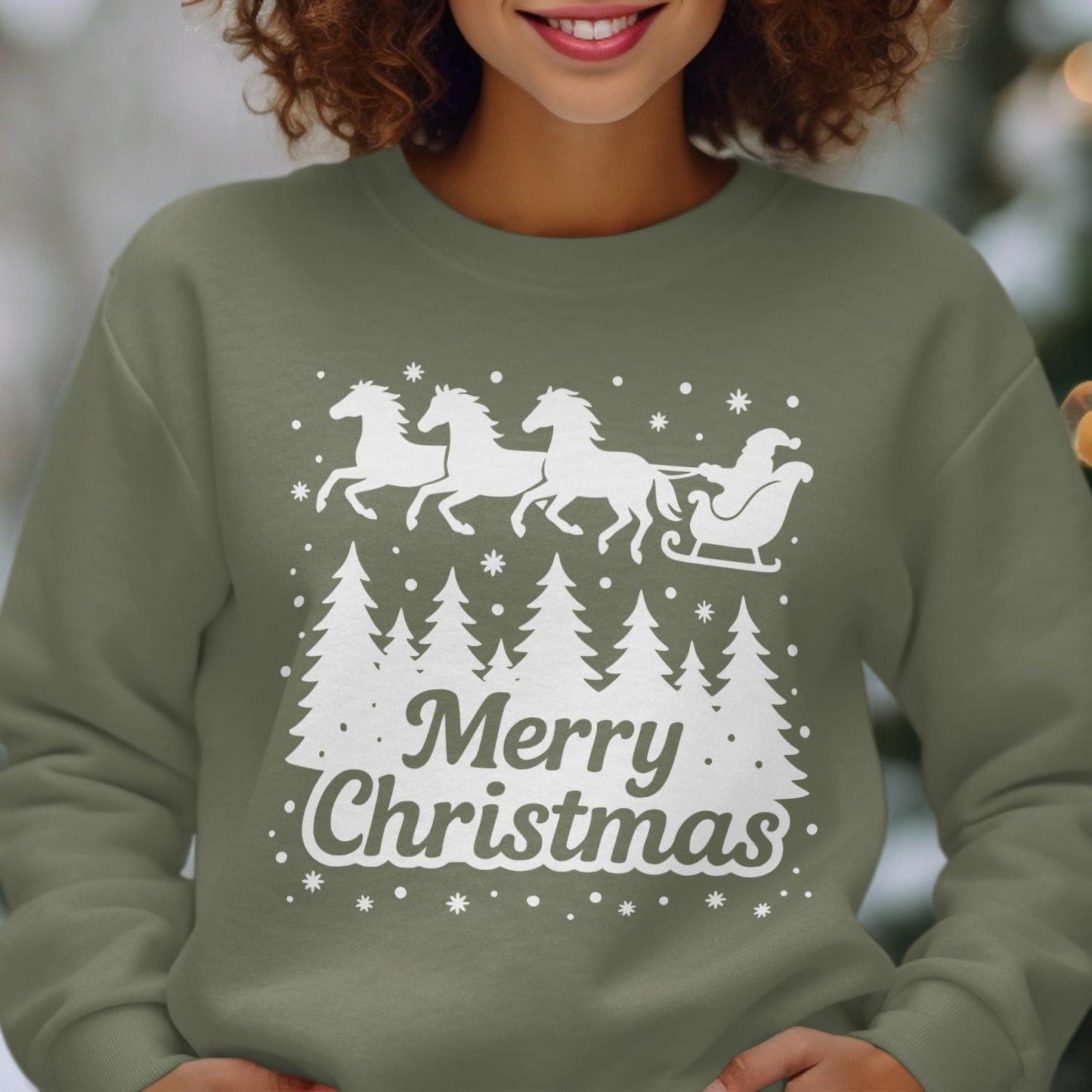 Santa's Horse Sleigh Sweatshirt