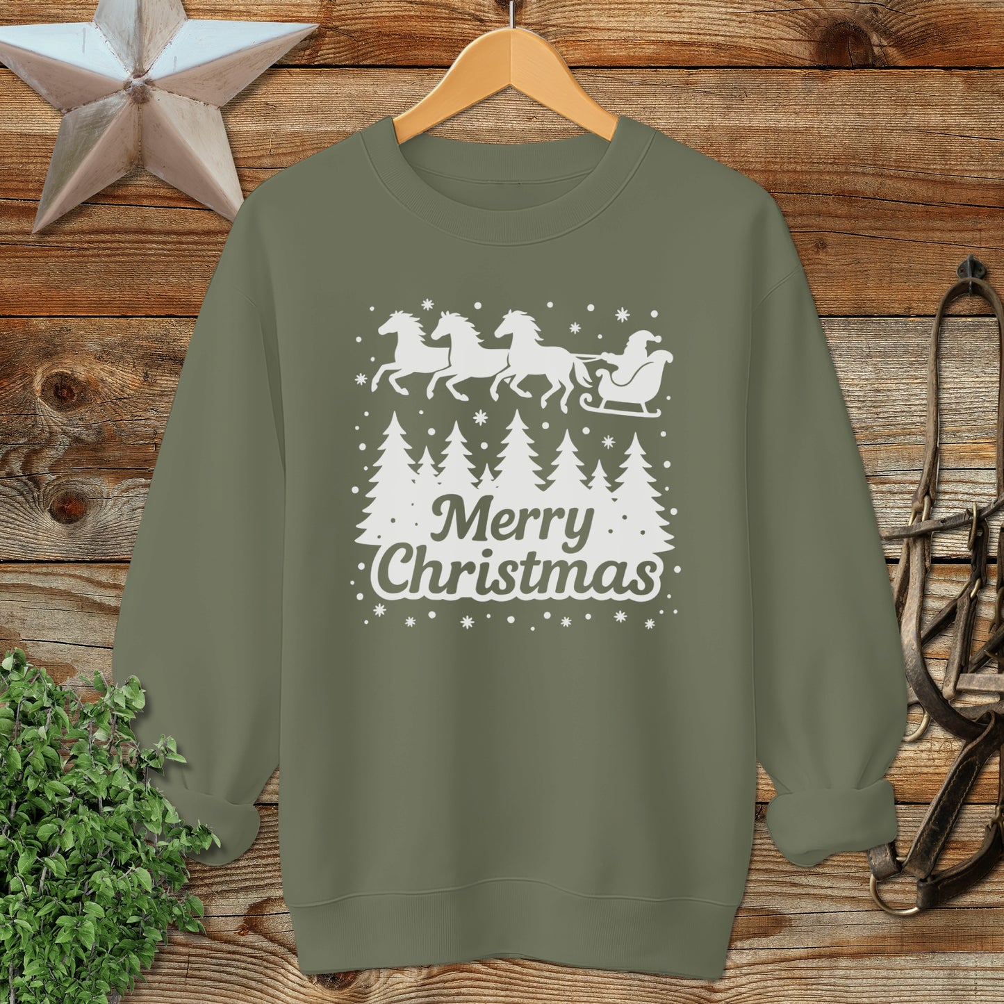 Santa's Horse Sleigh Sweatshirt