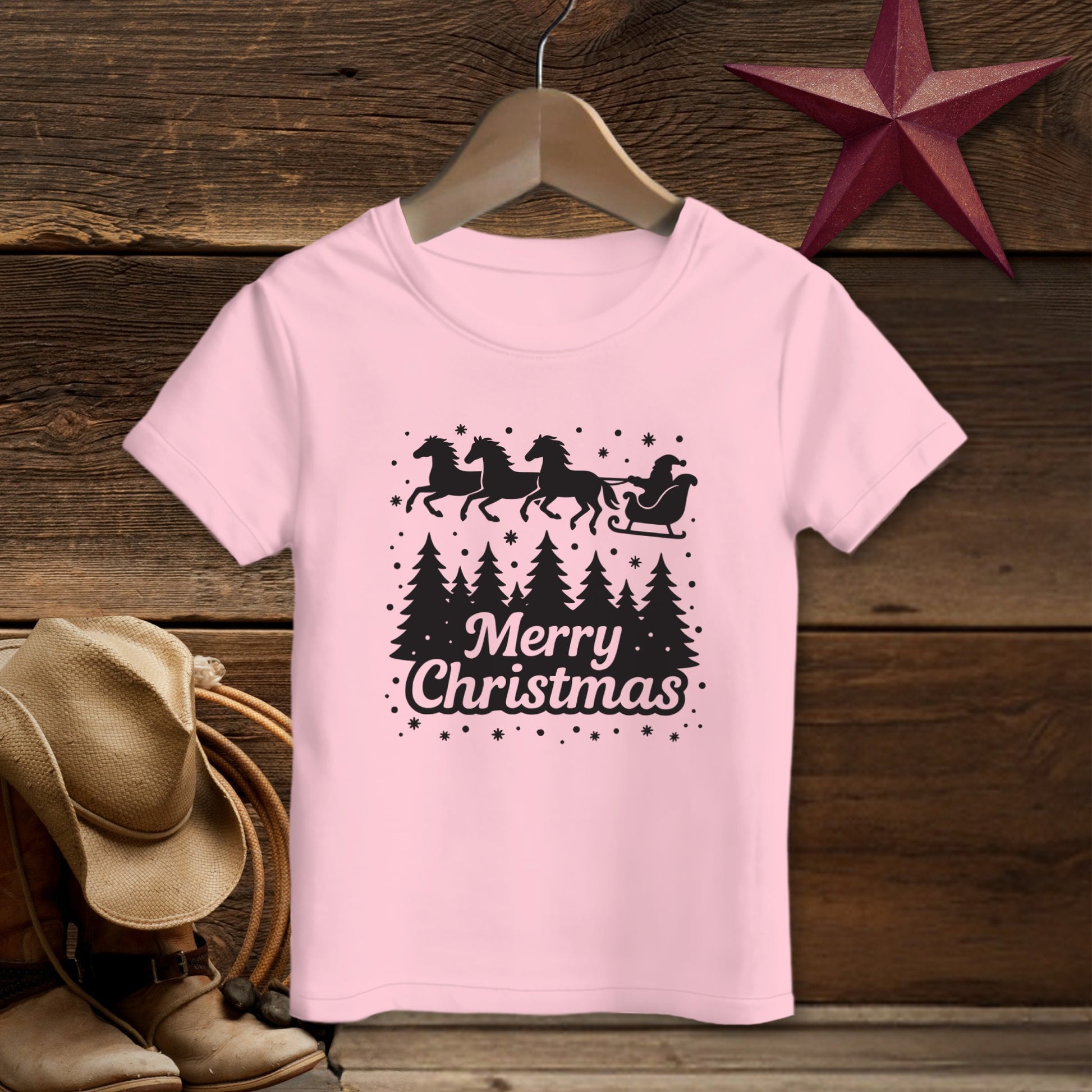 Santa's Horse Sleigh T-Shirt (Toddler)