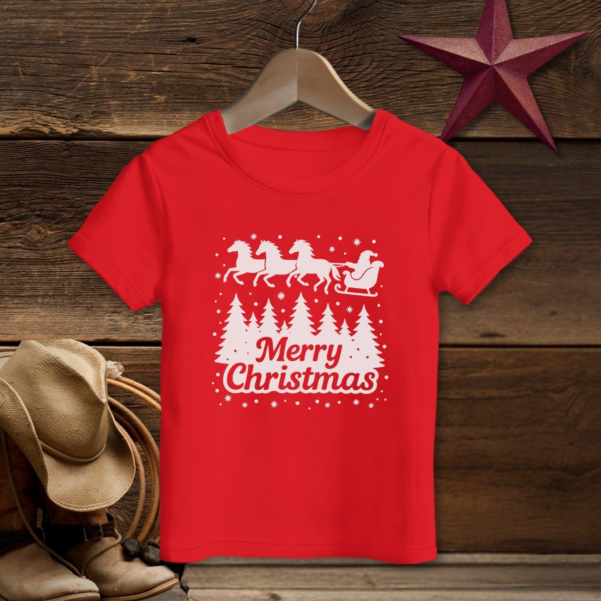 Santa's Horse Sleigh T-Shirt (Toddler)