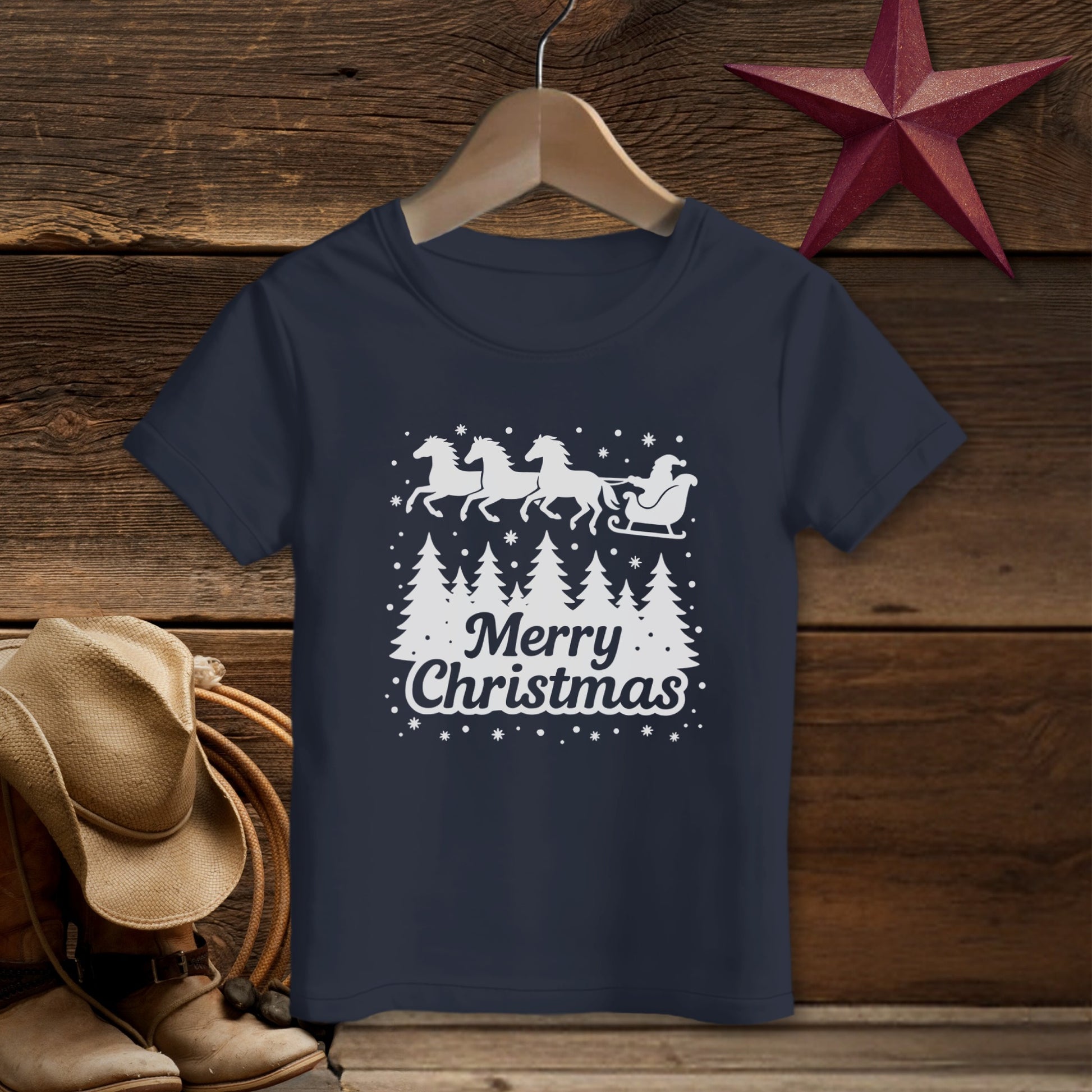 Santa's Horse Sleigh T-Shirt (Toddler)