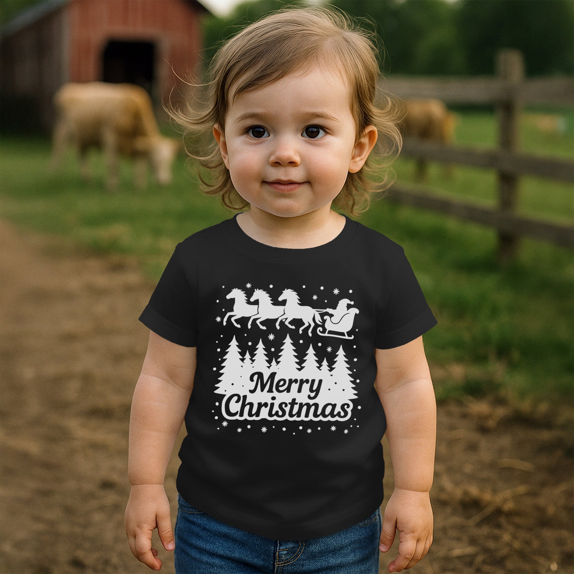 Santa's Horse Sleigh T-shirt (Toddler)