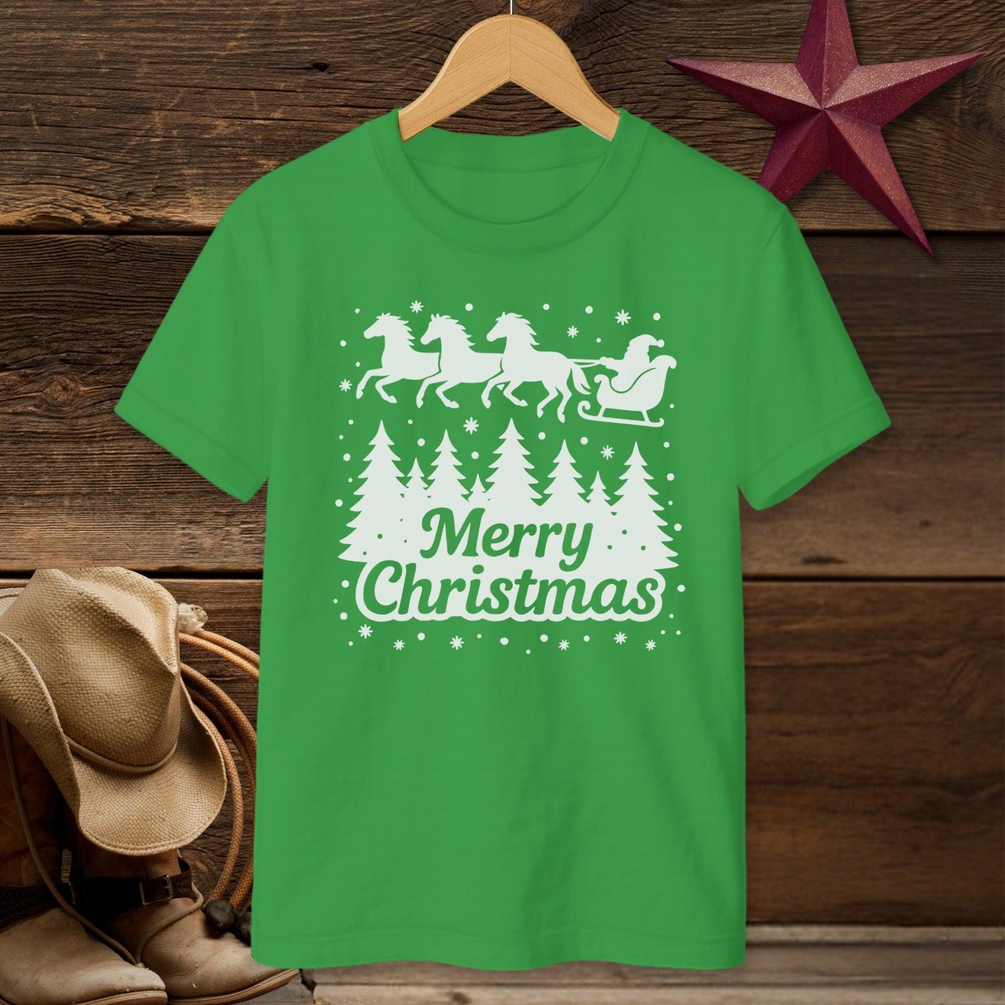 Santa's Horse Sleigh T-shirt (Youth)