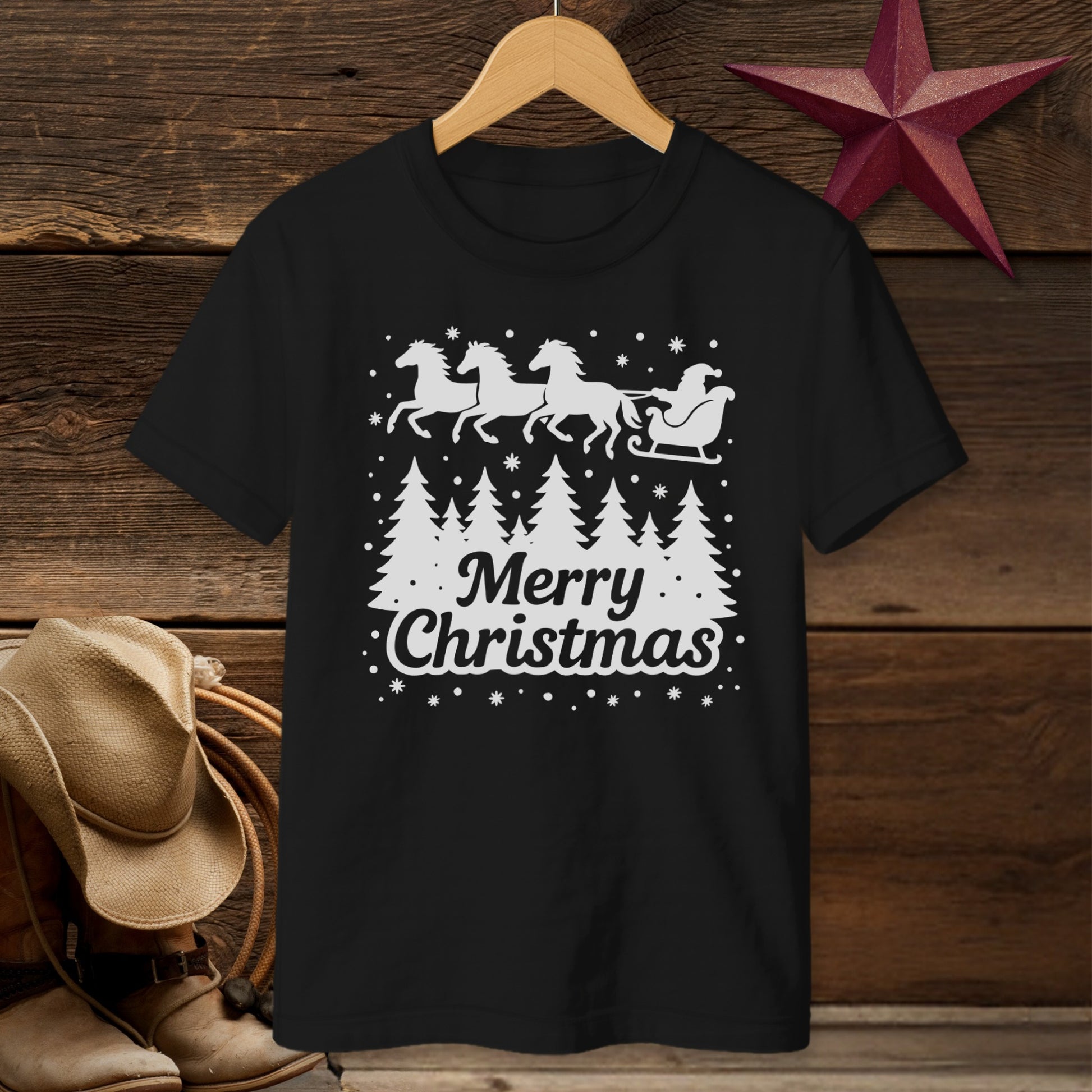 Santa's Horse Sleigh T-Shirt (Youth)