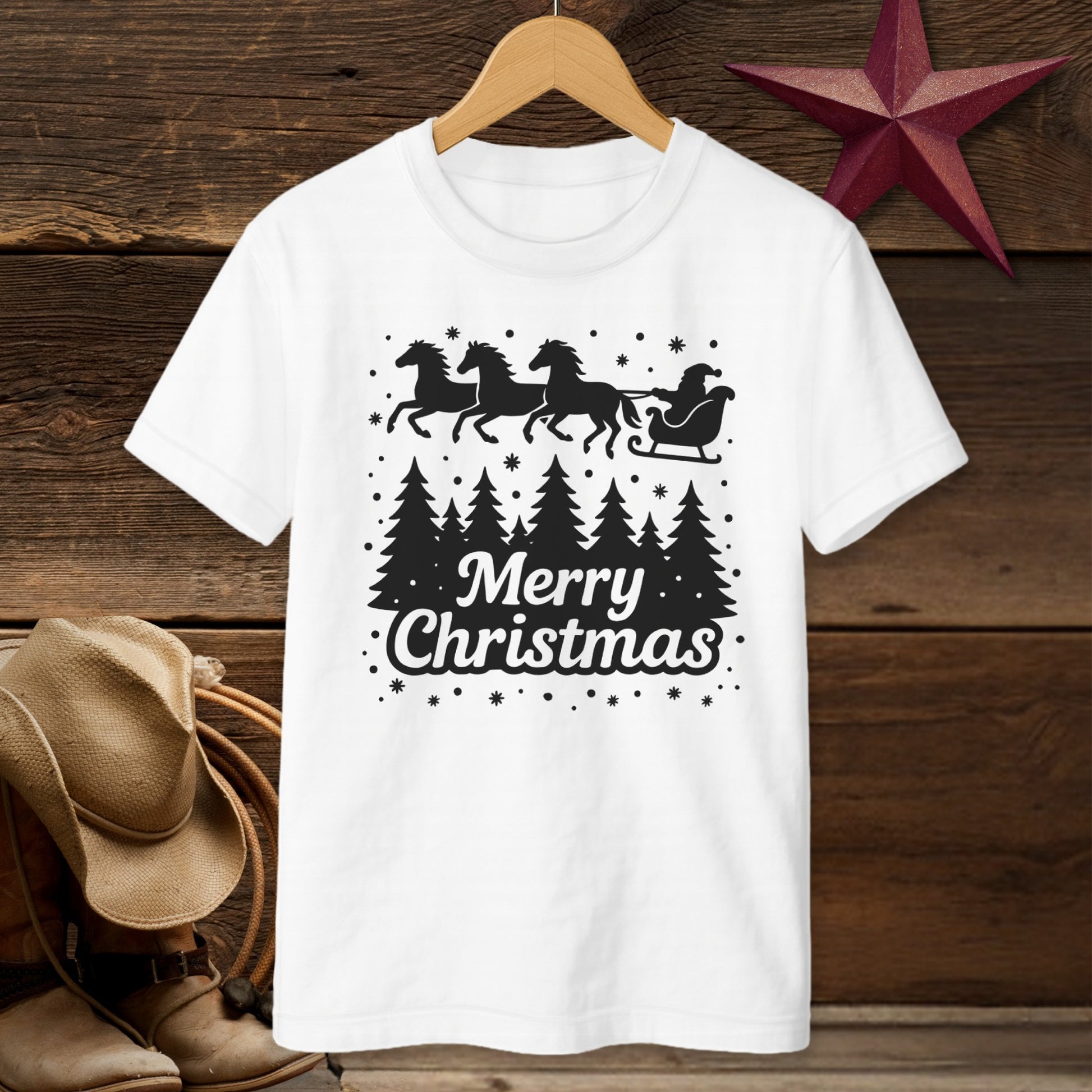Santa's Horse Sleigh T-Shirt (Youth)