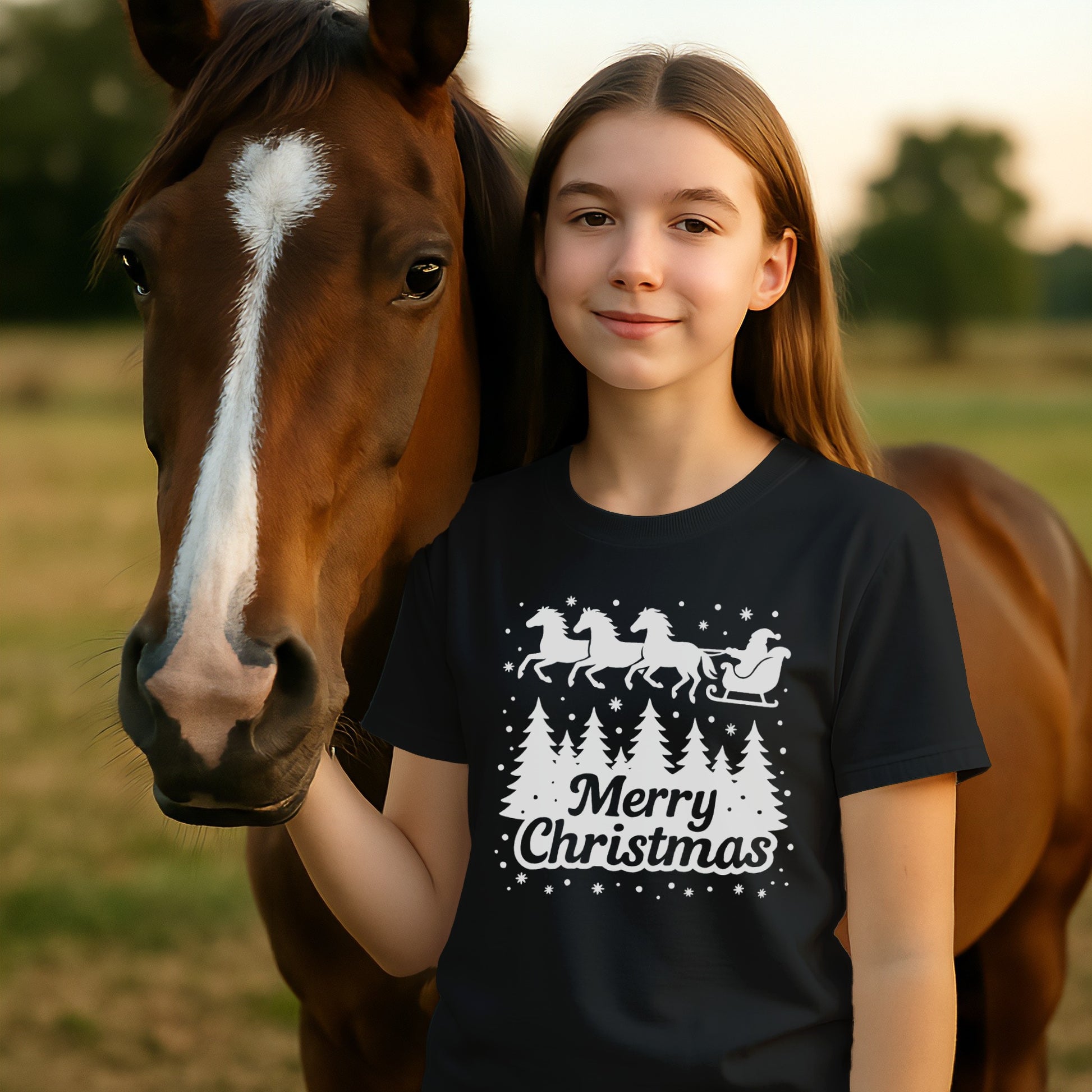 Santa's Horse Sleigh T-shirt (Youth)
