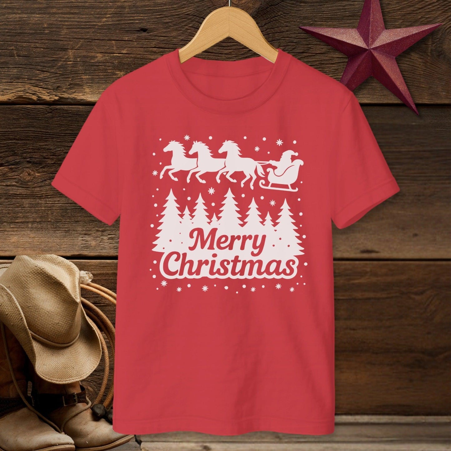 Santa's Horse Sleigh T-shirt (Youth)