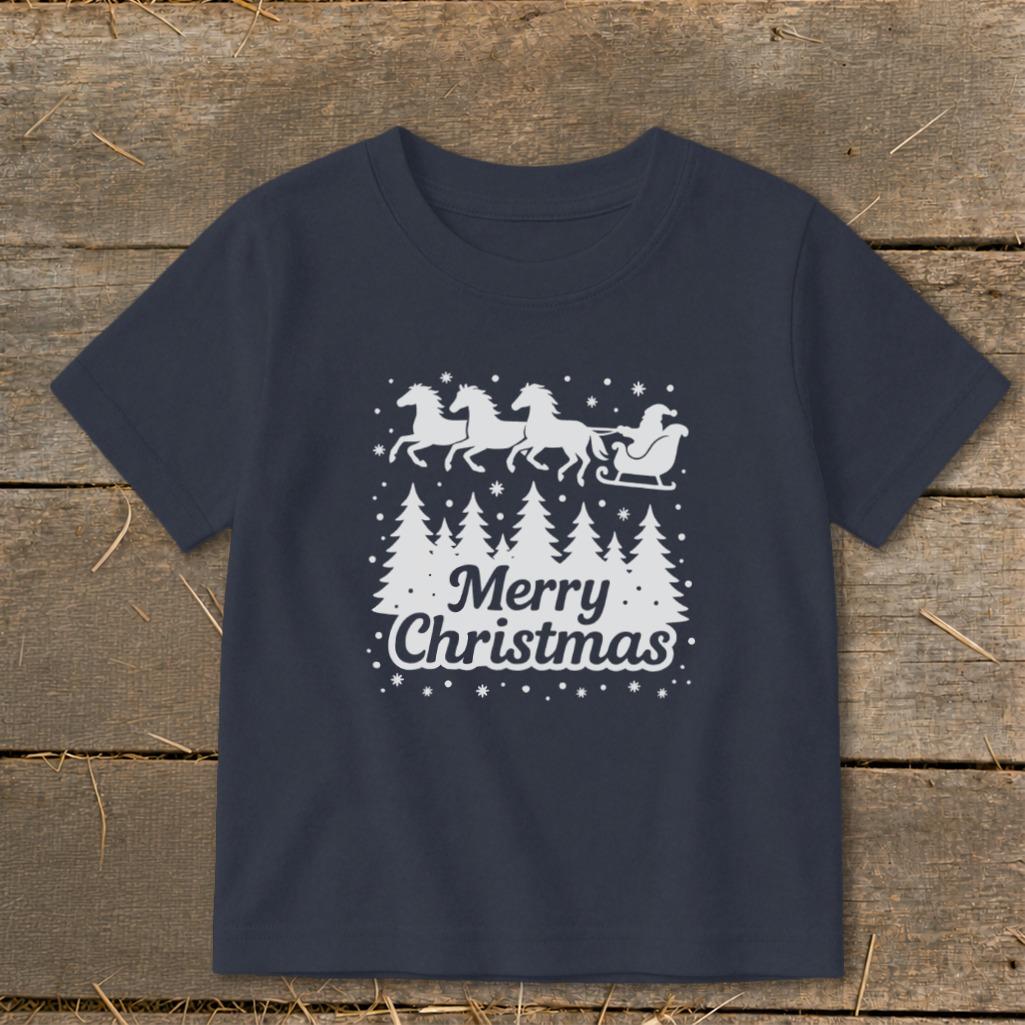 Santa's Horse Sleigh Toddler Tee
