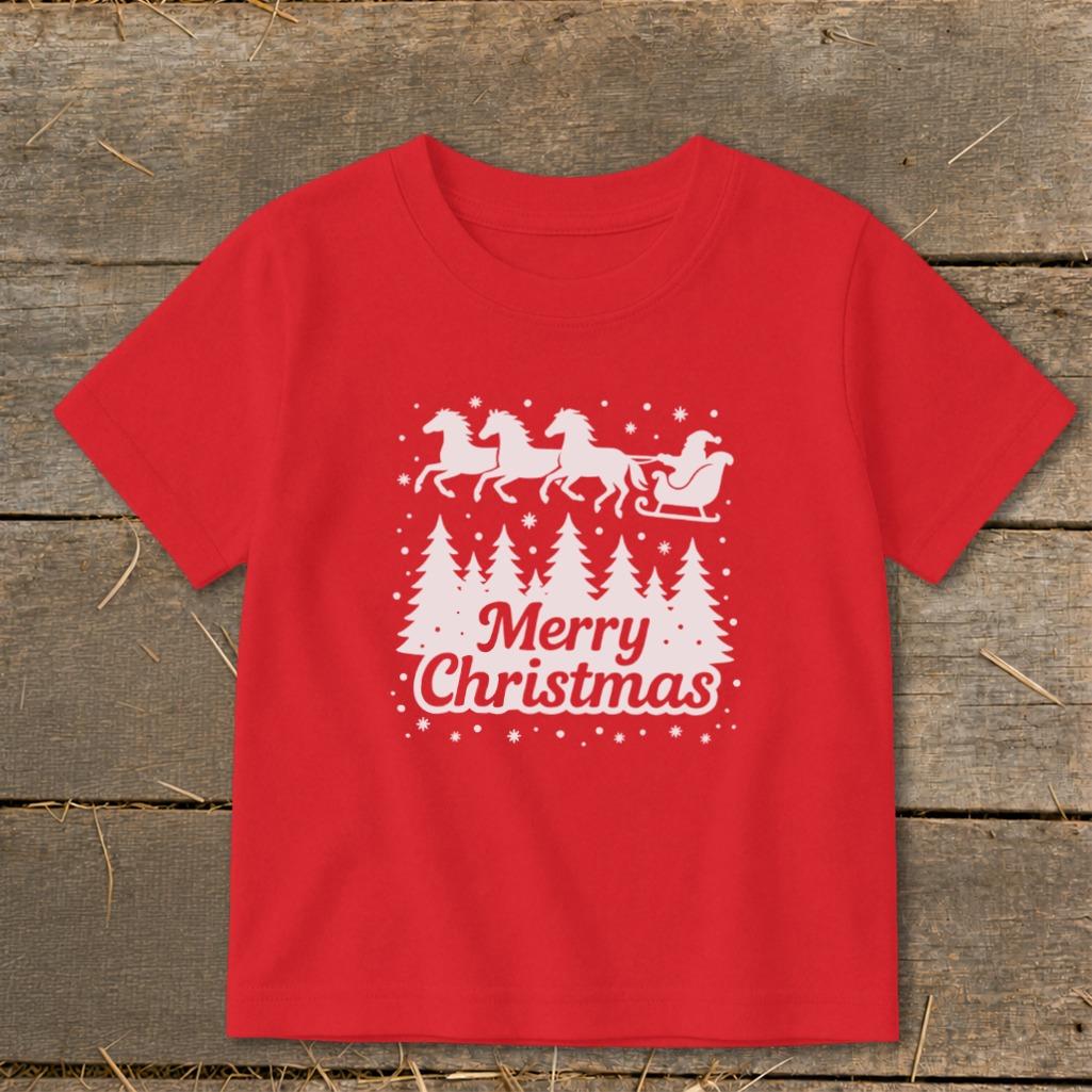 Santa's Horse Sleigh Toddler Tee