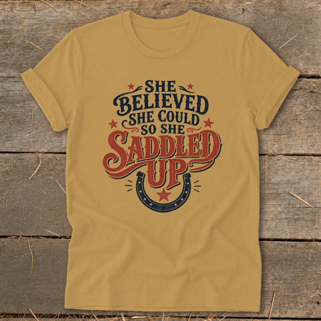 She Saddled Up Softstyle Tee