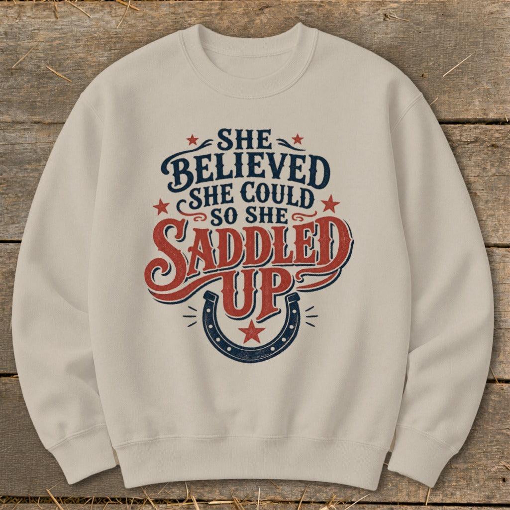 She Saddled Up Sweatshirt