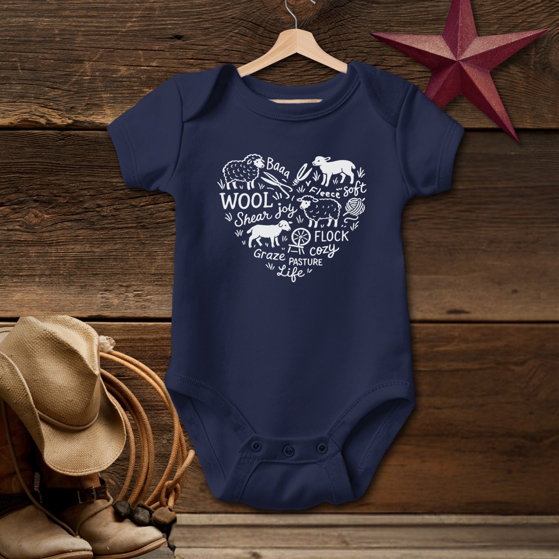 Sheep Farm Heart Bodysuit (Baby)