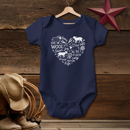 Sheep Farm Heart Bodysuit (Baby)