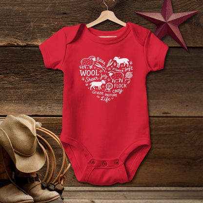 Sheep Farm Heart Bodysuit (Baby)