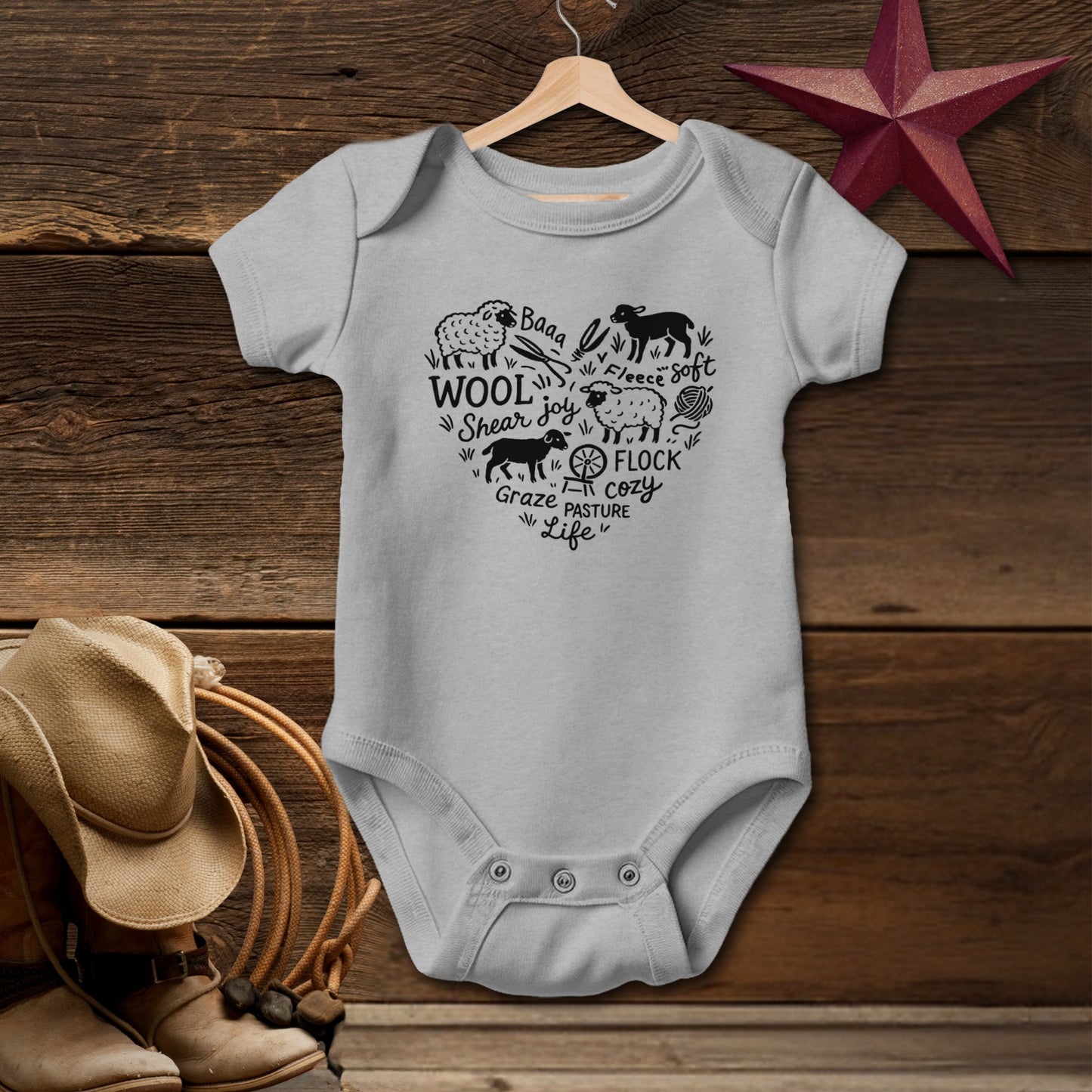 Sheep Farm Heart Bodysuit (Baby)