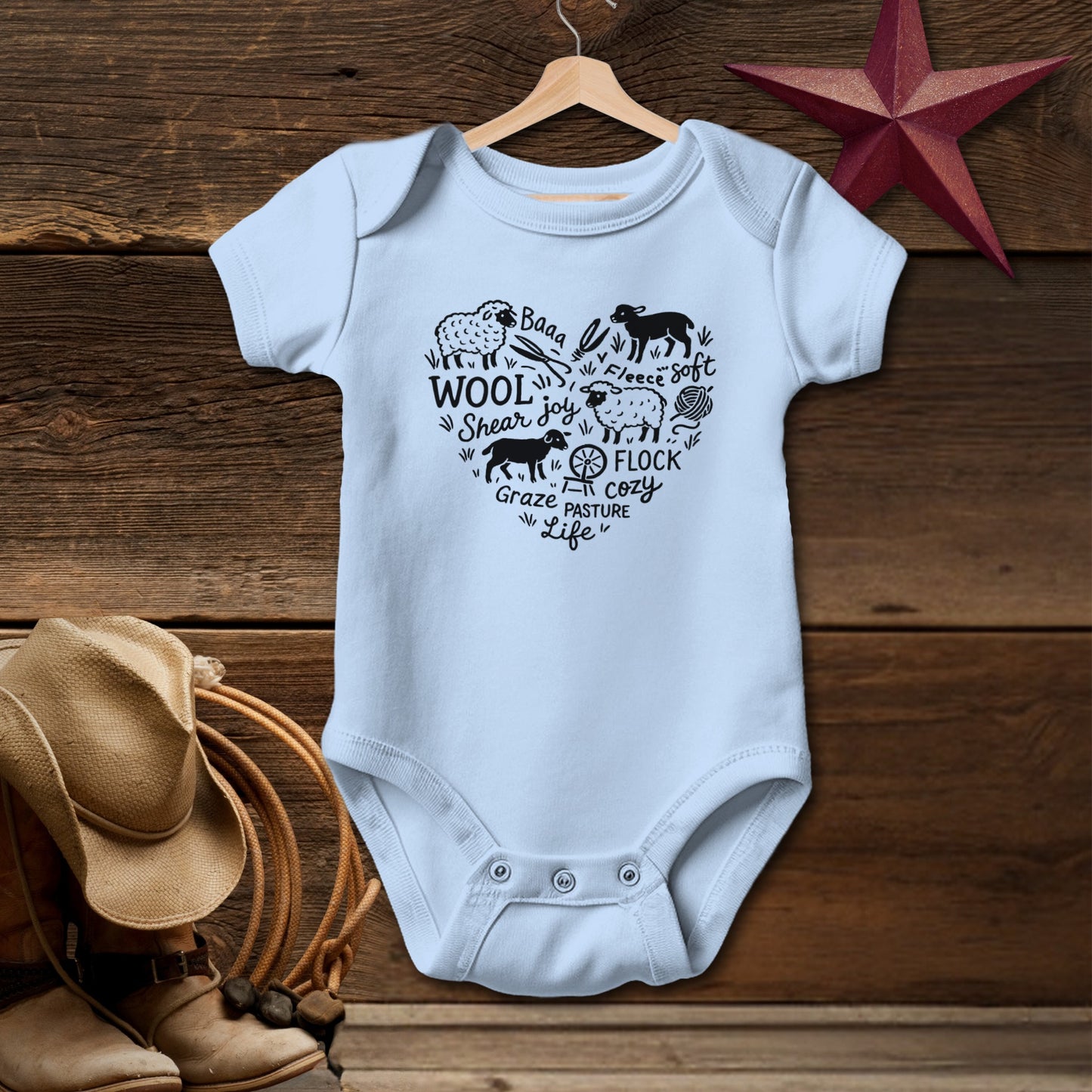 Sheep Farm Heart Bodysuit (Baby)