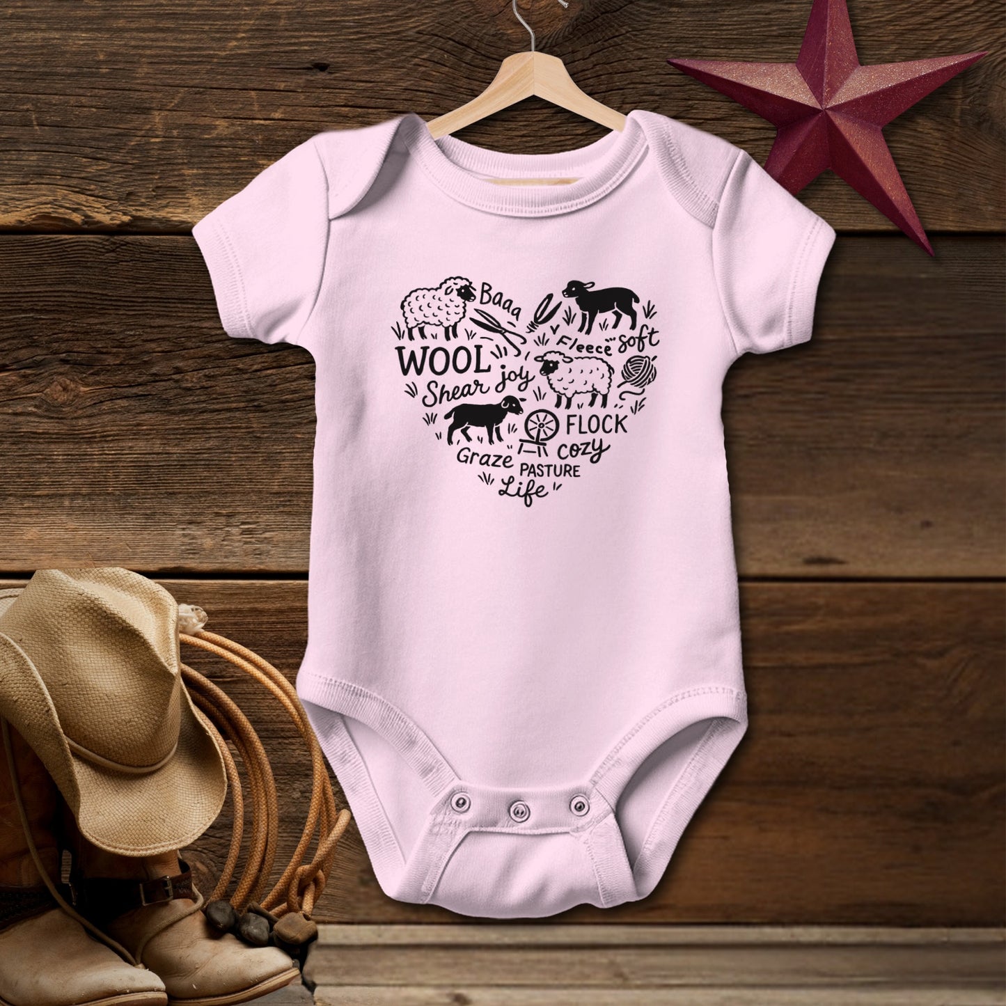 Sheep Farm Heart Bodysuit (Baby)