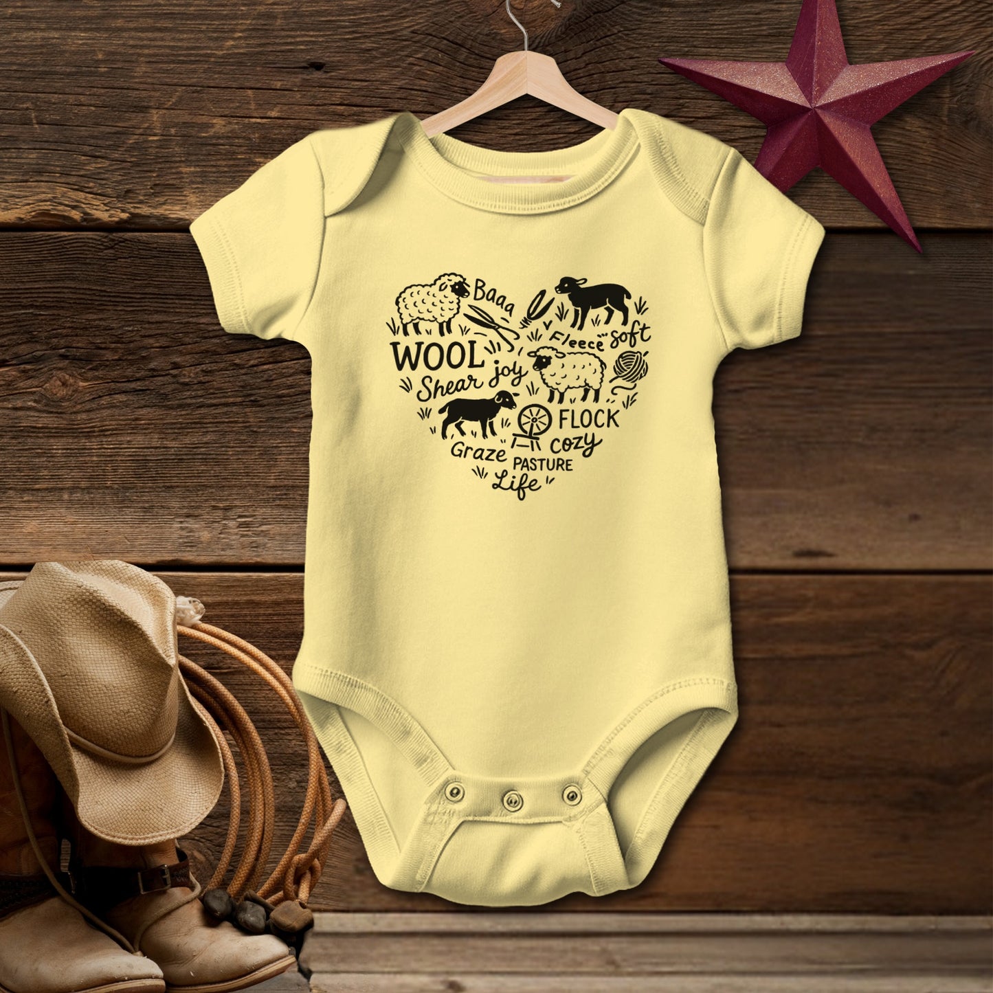 Sheep Farm Heart Bodysuit (Baby)