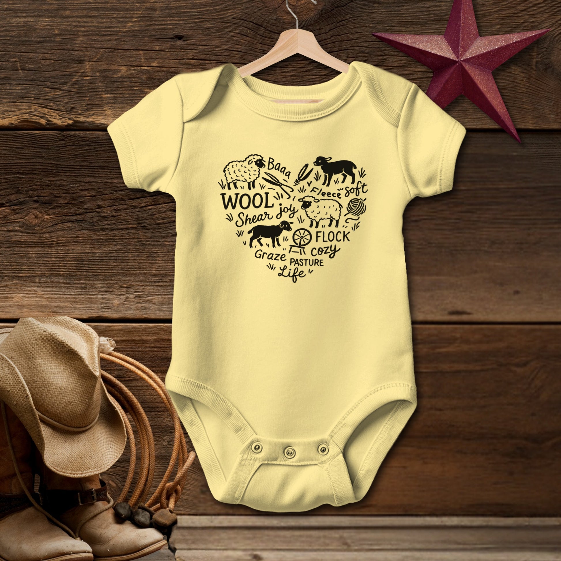 Sheep Farm Heart Bodysuit (Baby)